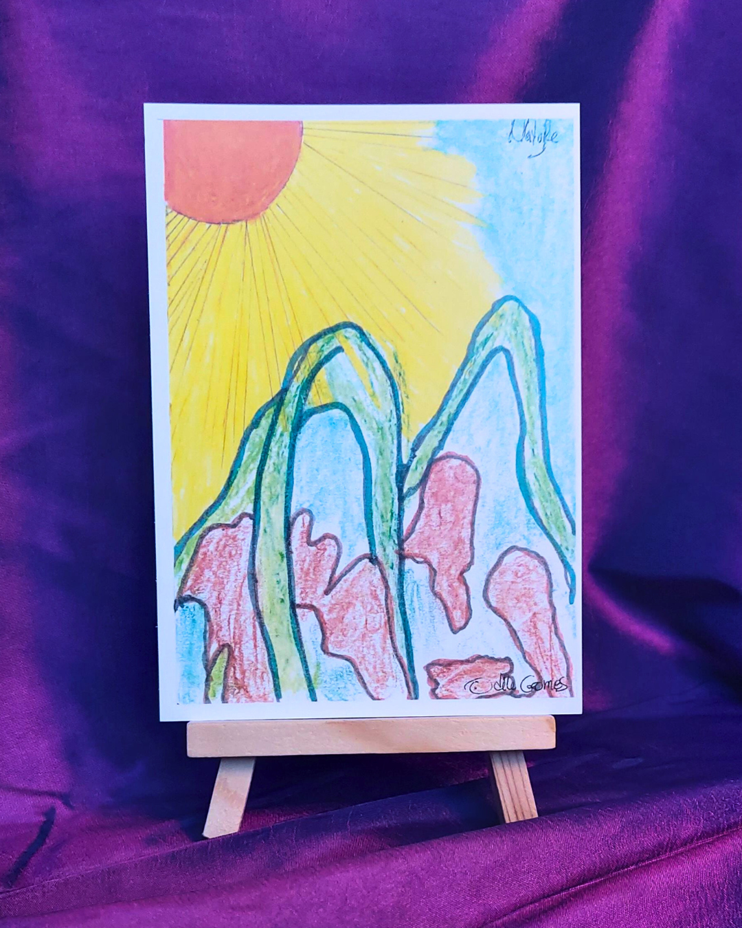 Postcards designed by participants from our Refugee Programme