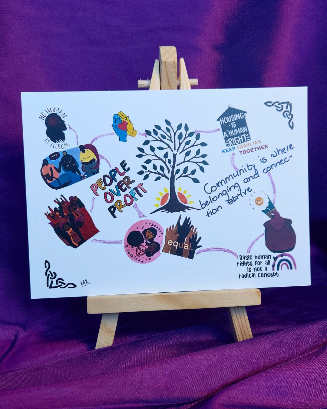 Postcards designed by participants from our Refugee Programme