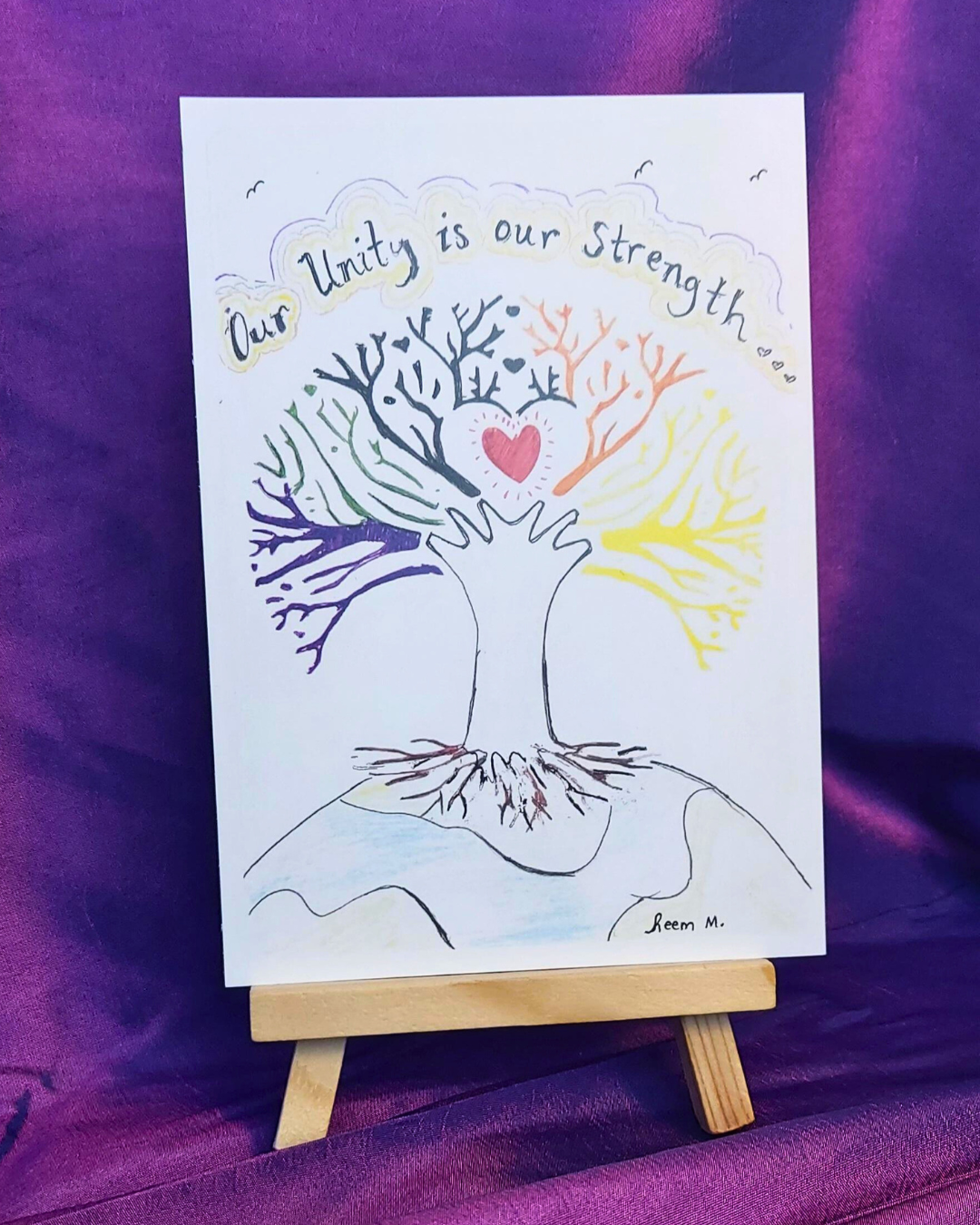 Postcards designed by participants from our Refugee Programme