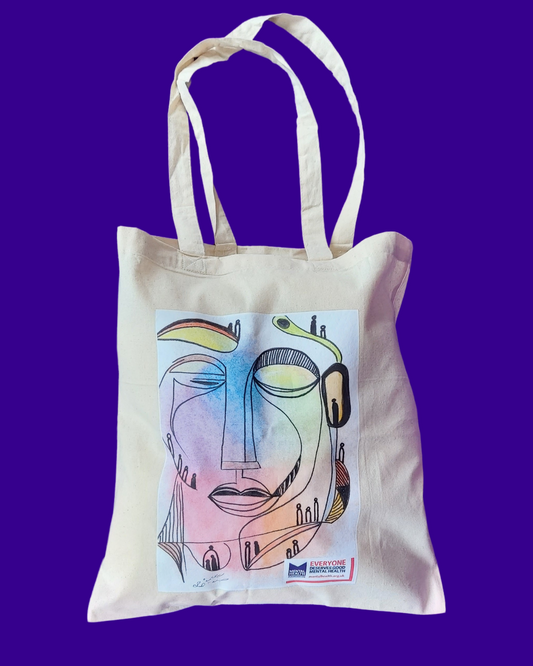 Tote bag designed by Refugees + Asylum Seekers